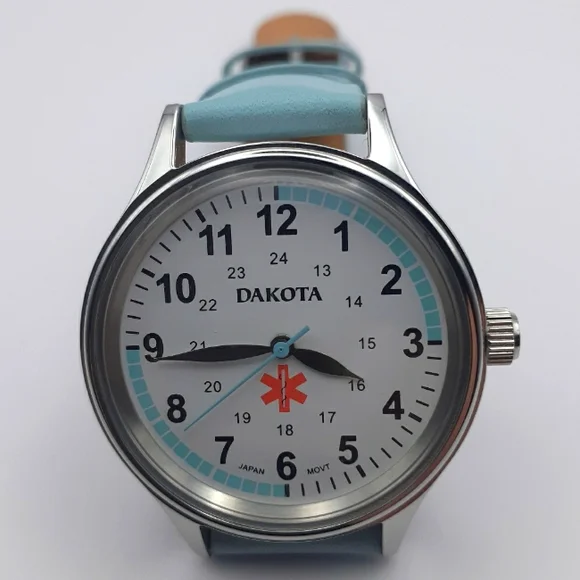 Dakota RN Quartz Nurse Watch Blue Rubber Strap Japanese Movement 35mm Dakota Nurse Watch – Easy Read Dial, Military Time, Silicone  main image 4